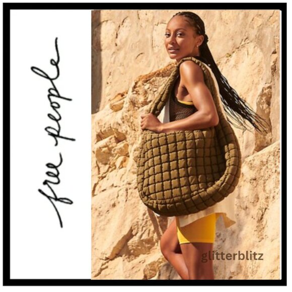 Free People Quilted Carryall Olive - Picture 1 of 8